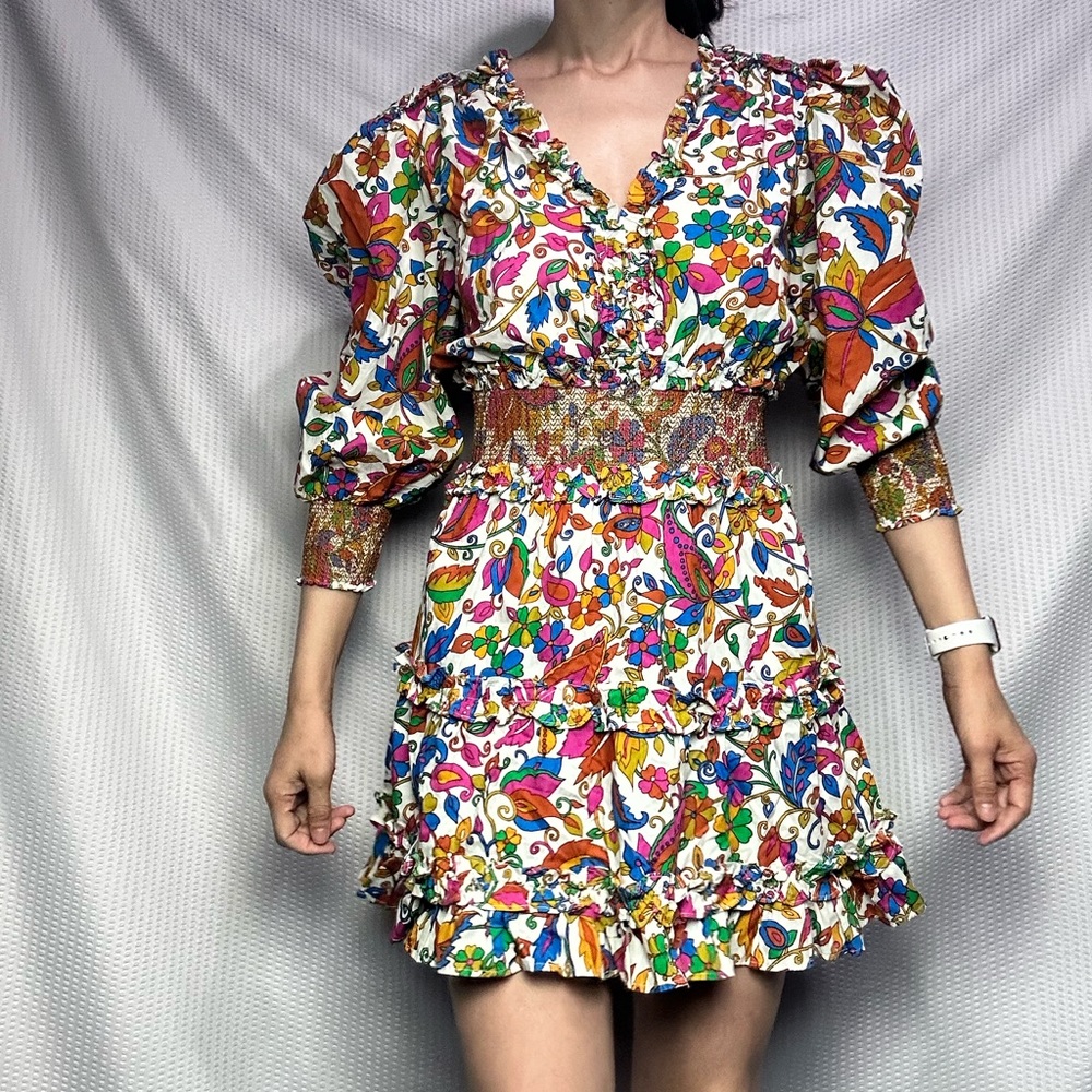 NWT House of Harlow 1960 puff Half sleeves Floral Dress